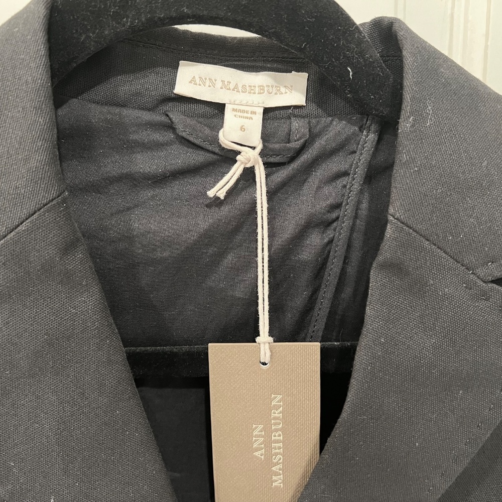 NWT ANN MASHBURN SARAH STRETCH CANVAS JACKET, Black Sz 6 - Picture 4 of 15